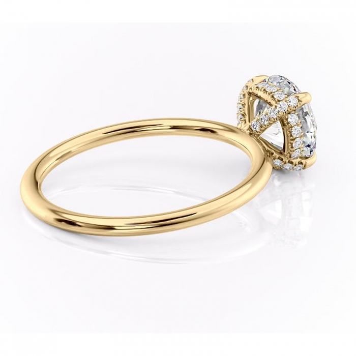 Inel de logodnă Clarabelle din aur Galben 14kt cu moissanite tăietură rotundă – Solitar rafinată pentru profil înalt | Personalizează și configurează gratuit online [3]