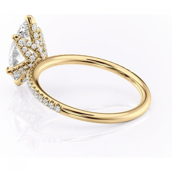 Inel de logodnă Cleo din aur Galben 14kt cu moissanite tăietură marquise – Montură pavé rafinată pentru profil înalt | Personalizează și configurează gratuit online [5]
