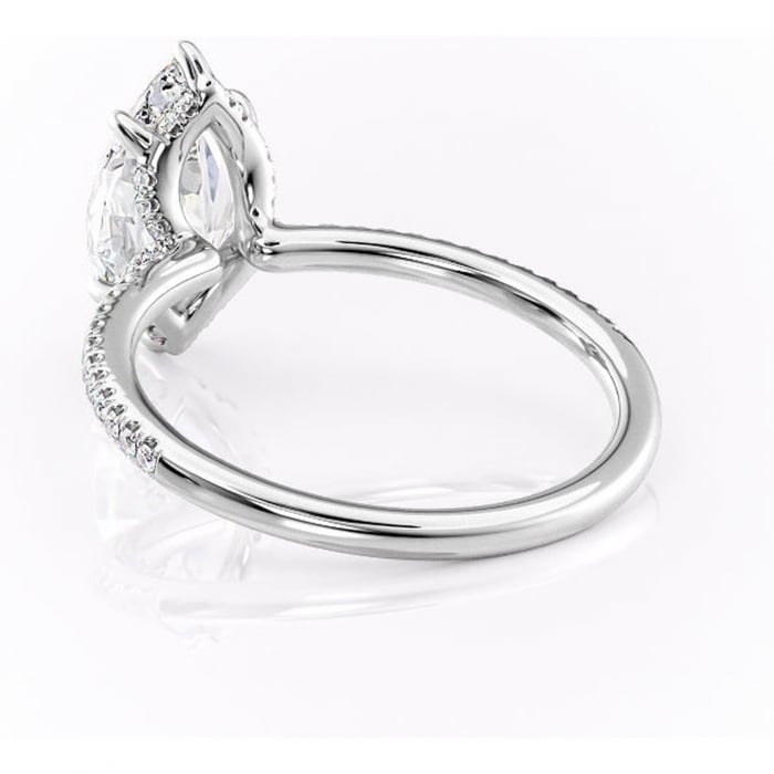 Inel de logodnă Coraline din aur Alb 14kt cu moissanite tăietură marquise – Montură pavé rafinată pentru profil înalt | Personalizează și configurează gratuit online [4]