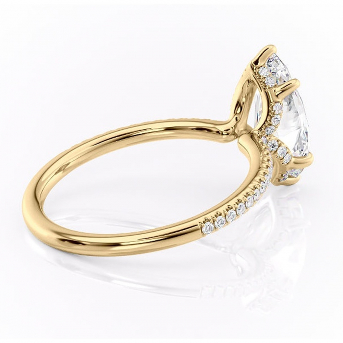 Inel de logodnă Coraline din aur Galben 18kt cu moissanite tăietură marquise – Montură pavé rafinată pentru profil înalt | Personalizează și configurează gratuit online [3]