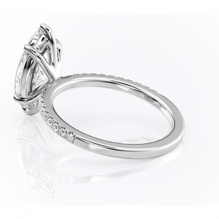 Inel de logodnă Cordelia din aur Alb 14kt cu moissanite tăietură marquise – Profil pătrat rafinată pentru profil înalt | Personalizează și configurează gratuit online [5]