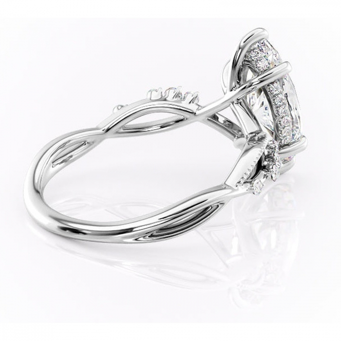 Inel de logodnă Crystal din aur Alb 14kt cu moissanite tăietură marquise – Pietre laterale rafinată pentru profil mediu | Personalizează și configurează gratuit online [3]