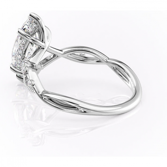 Inel de logodnă Crystal din aur Alb 14kt cu moissanite tăietură marquise – Pietre laterale rafinată pentru profil mediu | Personalizează și configurează gratuit online [5]