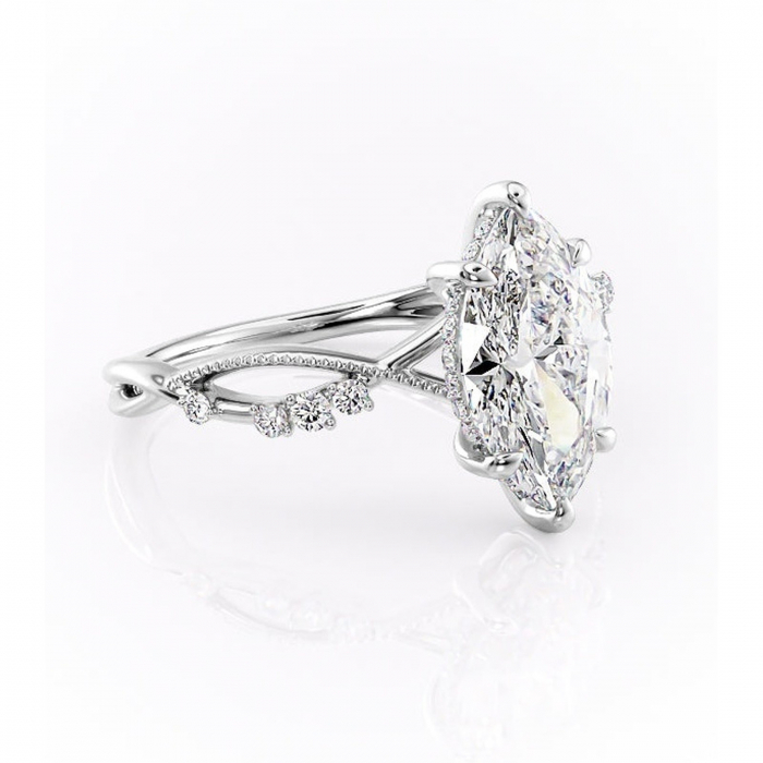 Inel de logodnă Crystal din aur Alb 14kt cu moissanite tăietură marquise – Pietre laterale rafinată pentru profil mediu | Personalizează și configurează gratuit online [1]