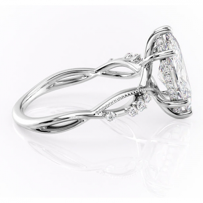 Inel de logodnă Crystal din aur Alb 14kt cu moissanite tăietură marquise – Pietre laterale rafinată pentru profil mediu | Personalizează și configurează gratuit online [2]