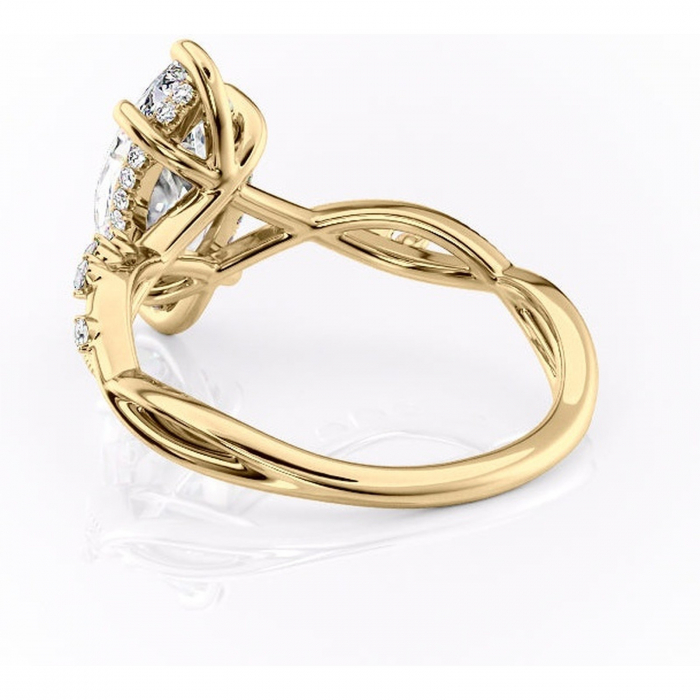 Inel de logodnă Crystal din aur Galben 14kt cu moissanite tăietură marquise – Pietre laterale rafinată pentru profil mediu | Personalizează și configurează gratuit online [4]