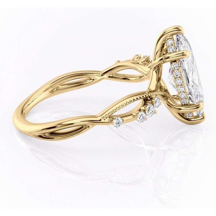 Inel de logodnă Crystal din aur Galben 14kt cu moissanite tăietură marquise – Pietre laterale rafinată pentru profil mediu | Personalizează și configurează gratuit online [2]