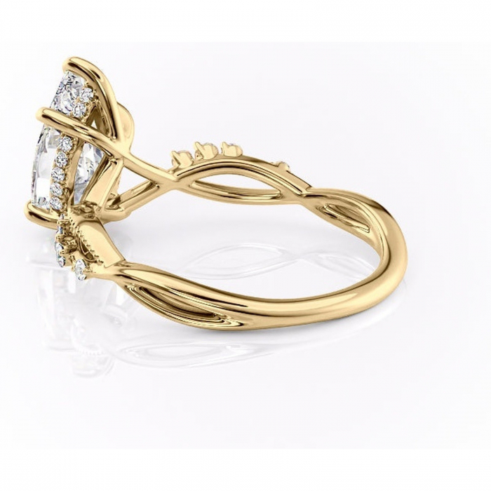 Inel de logodnă Crystal din aur Galben 18kt cu moissanite tăietură pară – Pietre laterale rafinată pentru profil mediu | Personalizează și configurează gratuit online [5]
