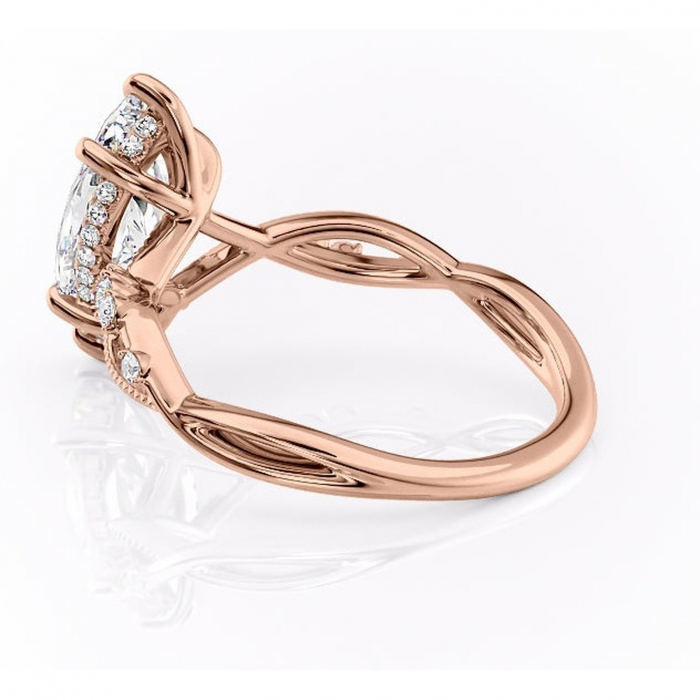 Inel de logodnă Crystal din aur Rose 18kt cu moissanite tăietură marquise – Pietre laterale rafinată pentru profil mediu | Personalizează și configurează gratuit online [5]