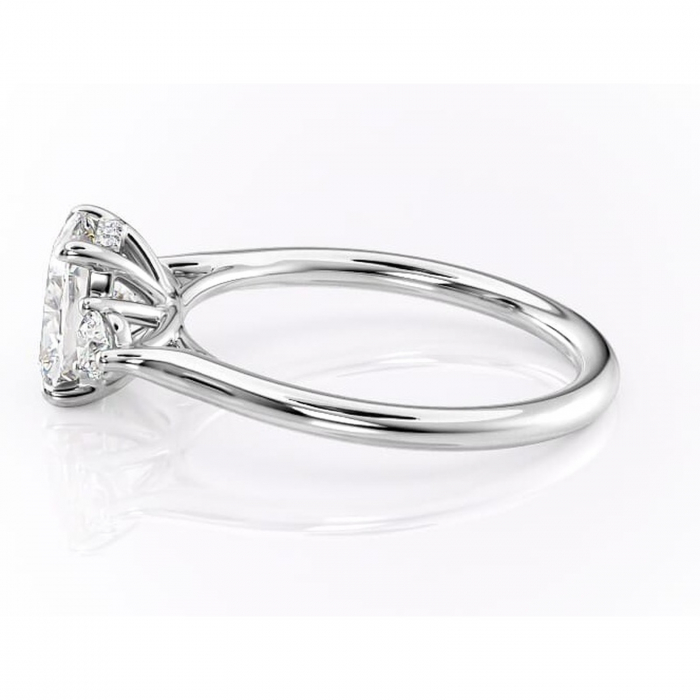 Inel de logodnă Delphine din aur Alb 14kt cu moissanite tăietură asscher – Montură cu trei pietre rafinată pentru profil mediu | Personalizează și configurează gratuit online [6]