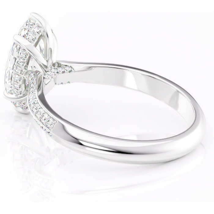 Inel de logodnă Elara din aur Alb 14kt cu moissanite tăietură marquise – Montură pavé rafinată pentru profil înalt | Personalizează și configurează gratuit online [5]