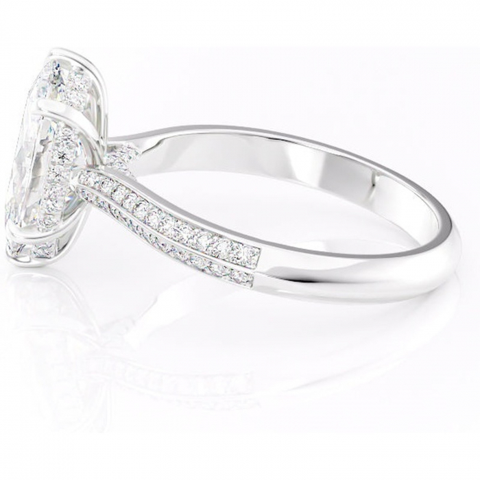 Inel de logodnă Elara din aur Alb 14kt cu moissanite tăietură marquise – Montură pavé rafinată pentru profil înalt | Personalizează și configurează gratuit online [6]