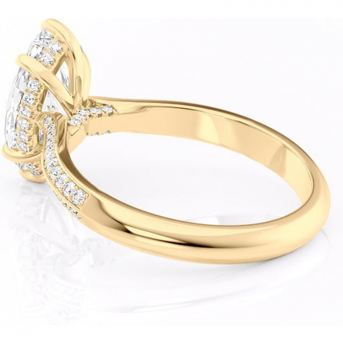 Inel de logodnă Elara din aur Galben 14kt cu moissanite tăietură marquise – Montură pavé rafinată pentru profil înalt | Personalizează și configurează gratuit online [5]