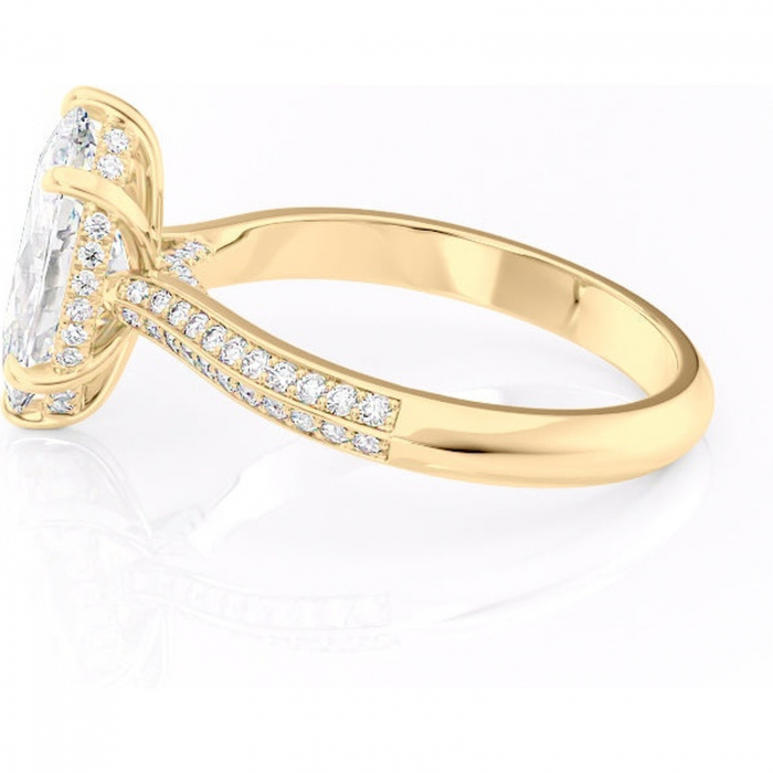 Inel de logodnă Elara din aur Galben 14kt cu moissanite tăietură marquise – Montură pavé rafinată pentru profil înalt | Personalizează și configurează gratuit online [6]