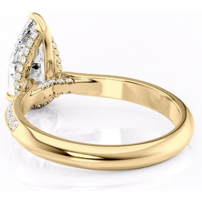 Inel de logodnă Elara din aur Galben 18kt cu moissanite tăietură pară – Montură pavé rafinată pentru profil înalt | Personalizează și configurează gratuit online [4]
