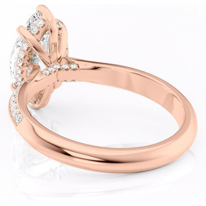 Inel de logodnă Elara din aur Rose 18kt cu moissanite tăietură marquise – Montură pavé rafinată pentru profil înalt | Personalizează și configurează gratuit online [4]