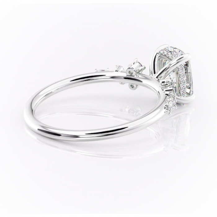 Inel de logodnă Elaris din aur Alb 14kt cu moissanite tăietură asscher – Pietre laterale rafinată pentru profil înalt | Personalizează și configurează gratuit online [3]