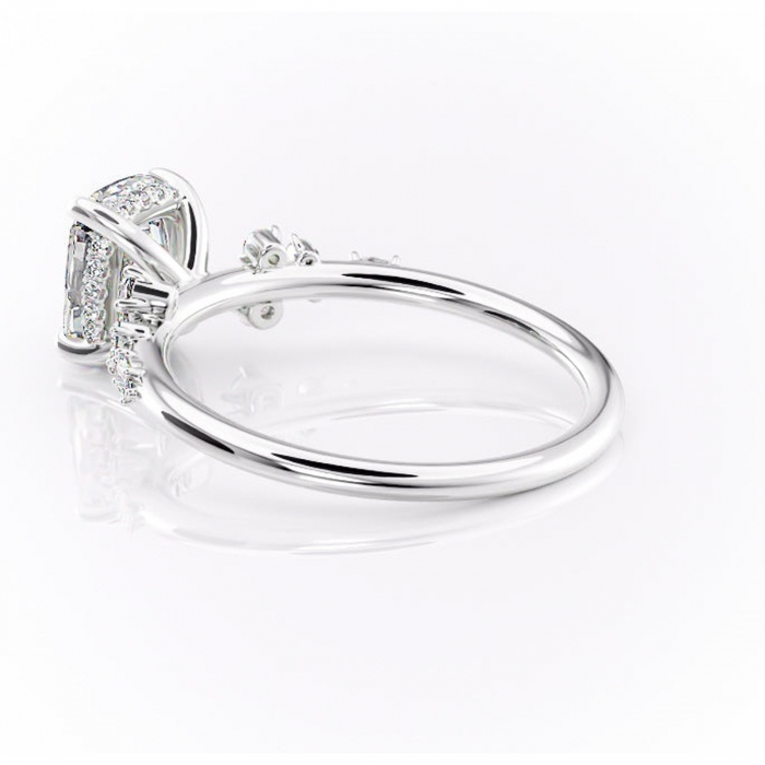 Inel de logodnă Elaris din aur Alb 14kt cu moissanite tăietură asscher – Pietre laterale rafinată pentru profil înalt | Personalizează și configurează gratuit online [5]