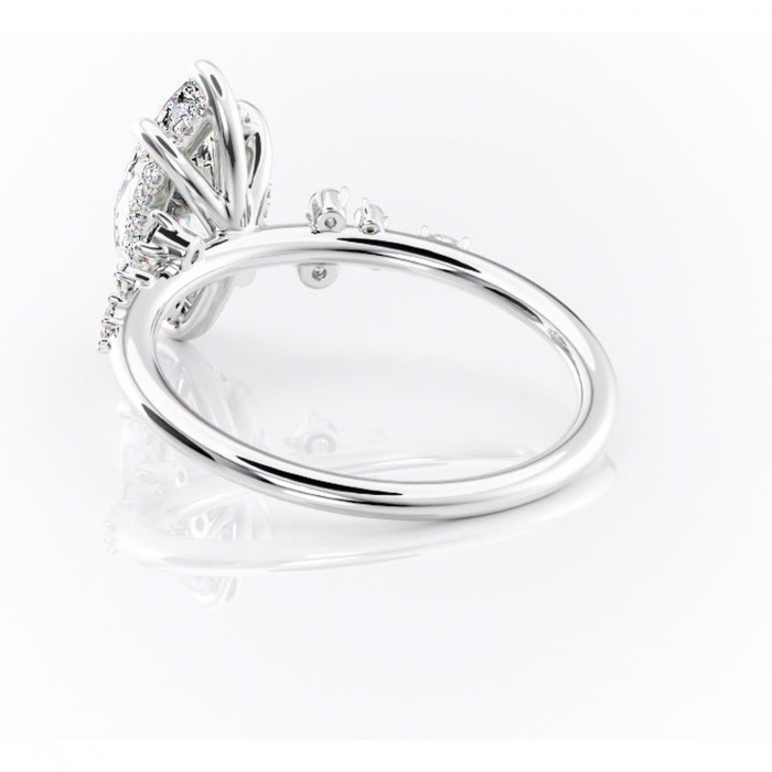 Inel de logodnă Elaris din aur Alb 14kt cu moissanite tăietură marquise – Pietre laterale rafinată pentru profil înalt | Personalizează și configurează gratuit online [4]