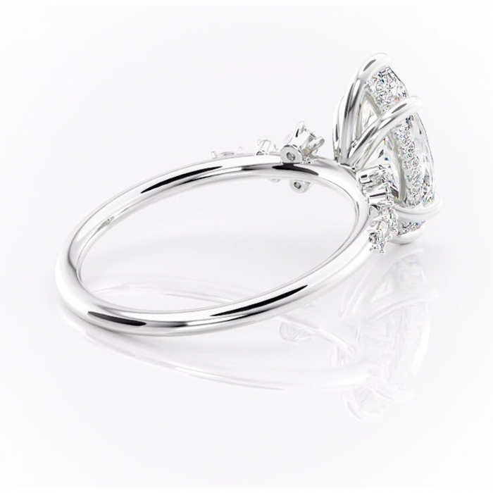 Inel de logodnă Elaris din aur Alb 14kt cu moissanite tăietură marquise – Pietre laterale rafinată pentru profil înalt | Personalizează și configurează gratuit online [3]