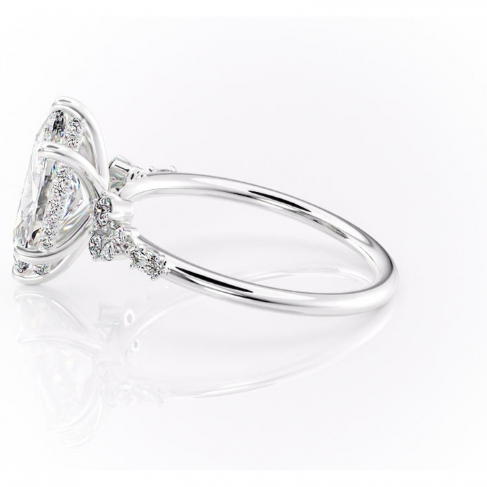 Inel de logodnă Elaris din aur Alb 14kt cu moissanite tăietură marquise – Pietre laterale rafinată pentru profil înalt | Personalizează și configurează gratuit online [6]