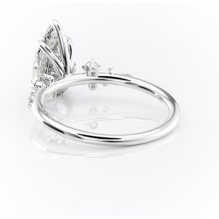 Inel de logodnă Elaris din aur Alb 14kt cu moissanite tăietură pară – Pietre laterale rafinată pentru profil înalt | Personalizează și configurează gratuit online [4]