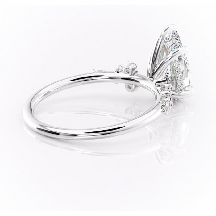 Inel de logodnă Elaris din aur Alb 14kt cu moissanite tăietură pară – Pietre laterale rafinată pentru profil înalt | Personalizează și configurează gratuit online [3]