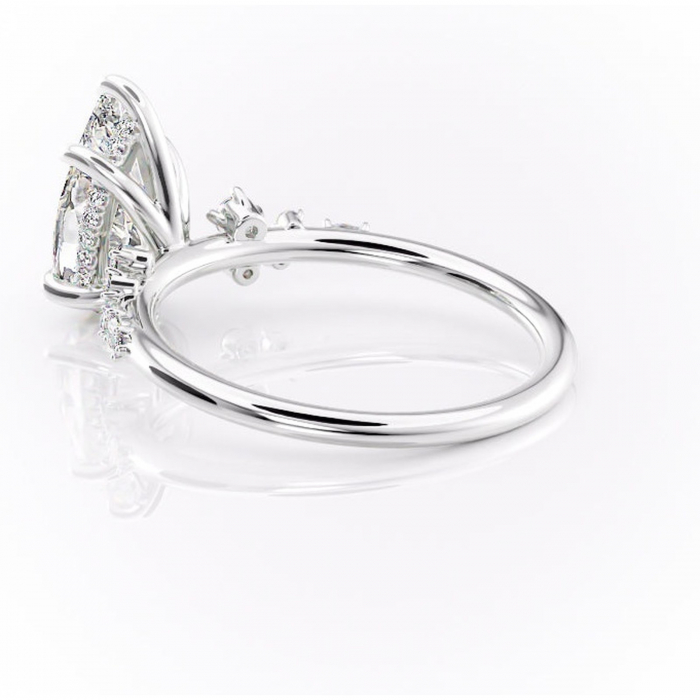 Inel de logodnă Elaris din aur Alb 14kt cu moissanite tăietură pară – Pietre laterale rafinată pentru profil înalt | Personalizează și configurează gratuit online [5]