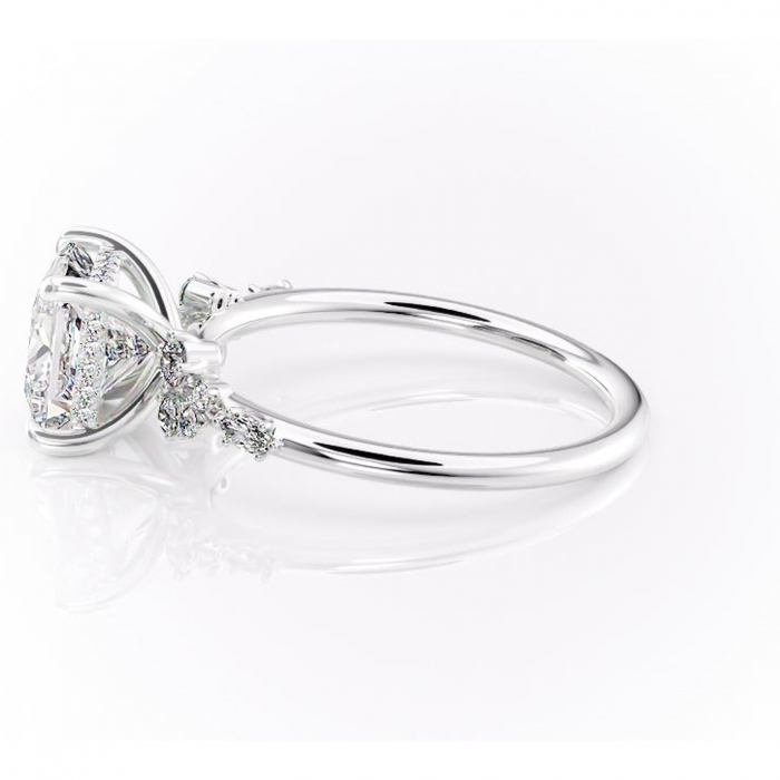 Inel de logodnă Elaris din aur Alb 14kt cu moissanite tăietură princess – Pietre laterale rafinată pentru profil înalt | Personalizează și configurează gratuit online [6]