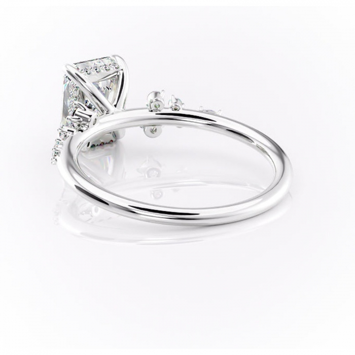 Inel de logodnă Elaris din aur Alb 14kt cu moissanite tăietură radiantă – Pietre laterale rafinată pentru profil înalt | Personalizează și configurează gratuit online [4]
