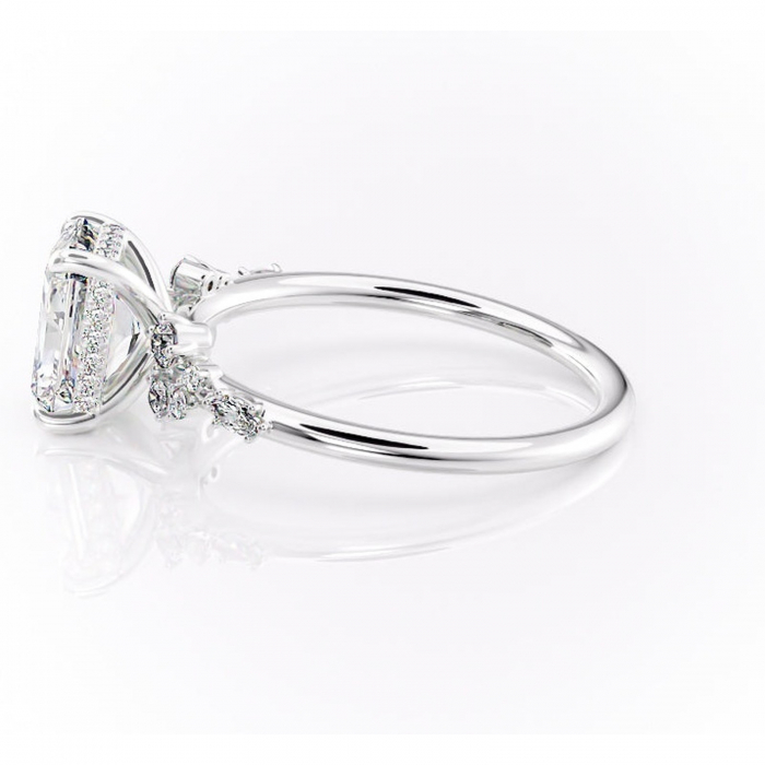 Inel de logodnă Elaris din aur Alb 14kt cu moissanite tăietură radiantă – Pietre laterale rafinată pentru profil înalt | Personalizează și configurează gratuit online [6]