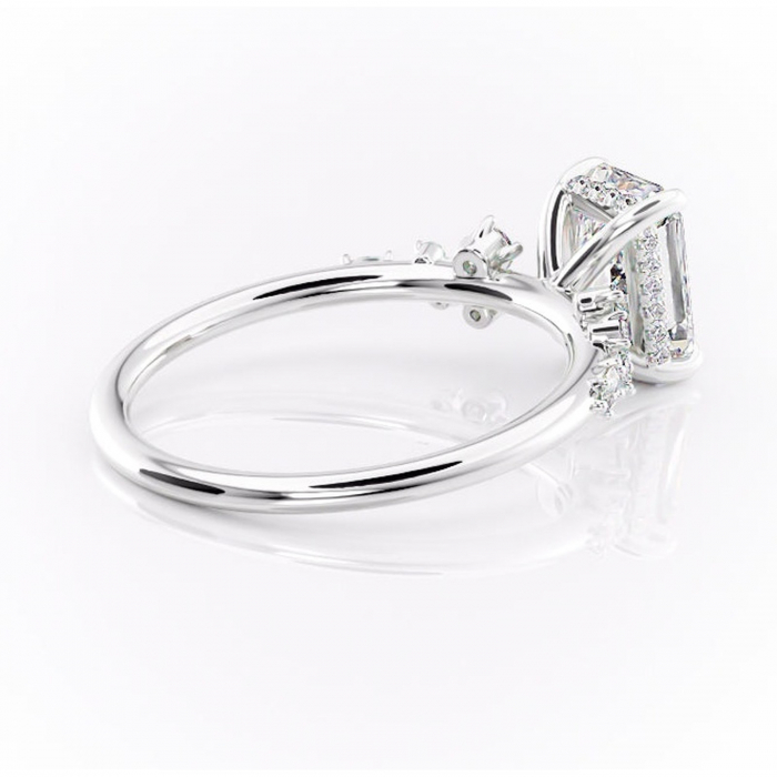 Inel de logodnă Elaris din aur Alb 14kt cu moissanite tăietură radiantă – Pietre laterale rafinată pentru profil înalt | Personalizează și configurează gratuit online [3]