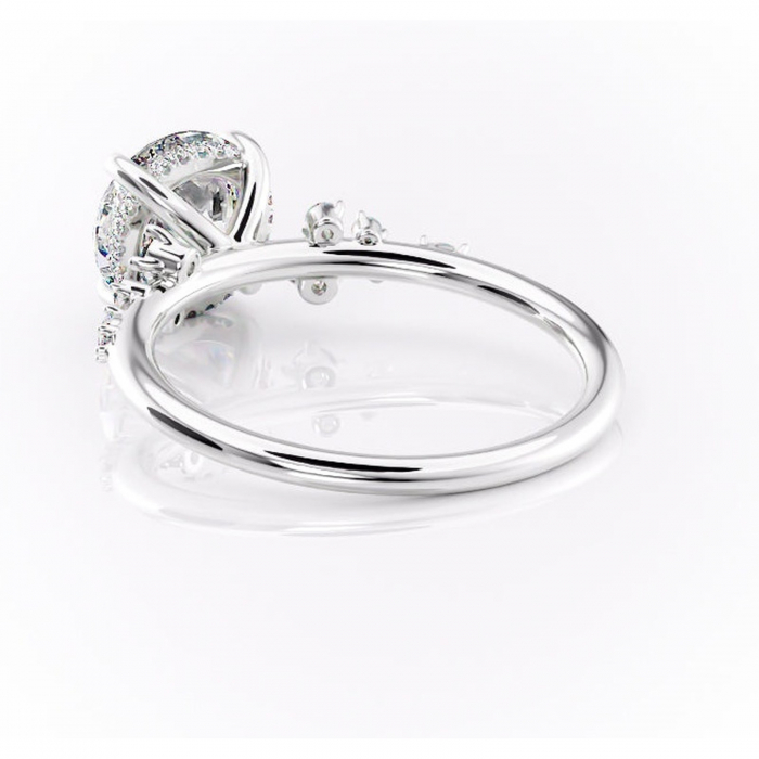 Inel de logodnă Elaris din aur Alb 14kt cu moissanite tăietură rotundă – Pietre laterale rafinată pentru profil înalt | Personalizează și configurează gratuit online [4]