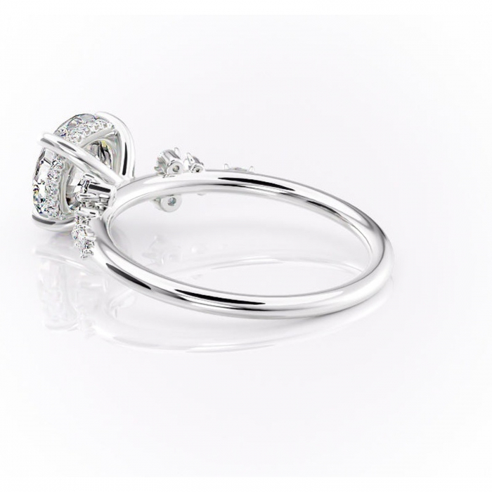 Inel de logodnă Elaris din aur Alb 14kt cu moissanite tăietură rotundă – Pietre laterale rafinată pentru profil înalt | Personalizează și configurează gratuit online [5]