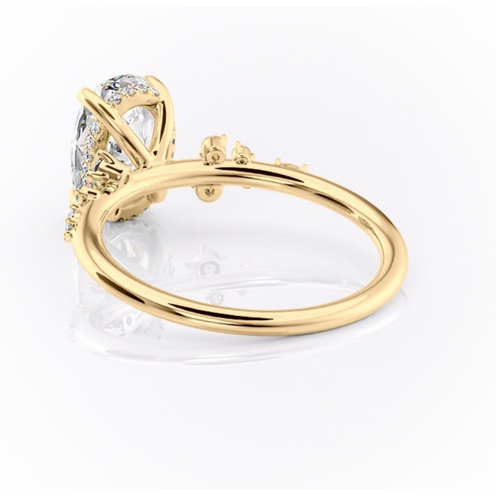 Inel de logodnă Elaris din aur Galben 18kt cu moissanite tăietură ovală – Pietre laterale rafinată pentru profil înalt | Personalizează și configurează gratuit online [4]