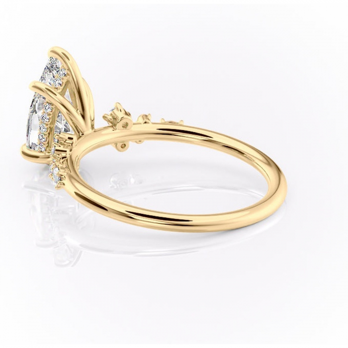 Inel de logodnă Elaris din aur Galben 18kt cu moissanite tăietură pară – Pietre laterale rafinată pentru profil înalt | Personalizează și configurează gratuit online [5]
