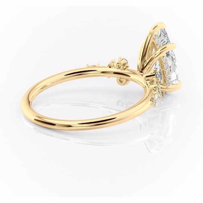 Inel de logodnă Elaris din aur Galben 18kt cu moissanite tăietură pară – Pietre laterale rafinată pentru profil înalt | Personalizează și configurează gratuit online [3]