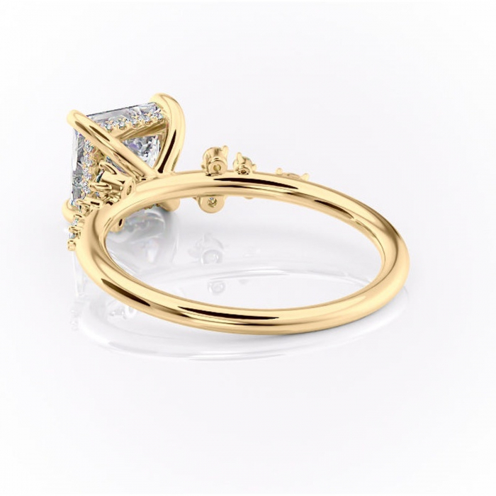 Inel de logodnă Elaris din aur Galben 14kt cu moissanite tăietură princess – Pietre laterale rafinată pentru profil înalt | Personalizează și configurează gratuit online [4]