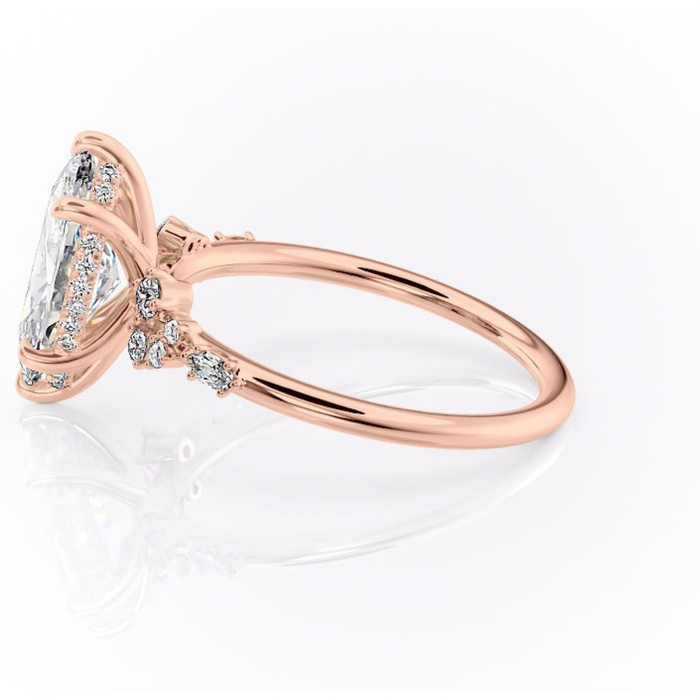 Inel de logodnă Elaris din aur Rose 14kt cu moissanite tăietură marquise – Pietre laterale rafinată pentru profil înalt | Personalizează și configurează gratuit online [6]