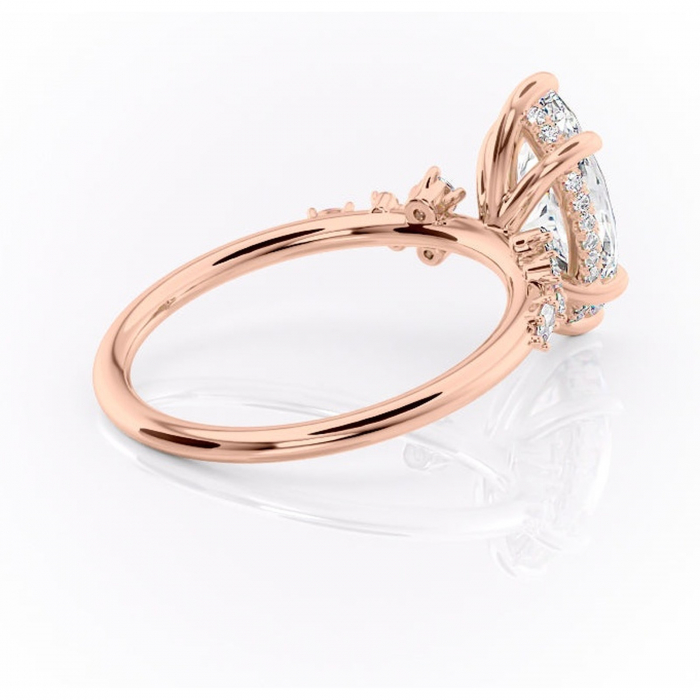 Inel de logodnă Elaris din aur Rose 14kt cu moissanite tăietură marquise – Pietre laterale rafinată pentru profil înalt | Personalizează și configurează gratuit online [3]