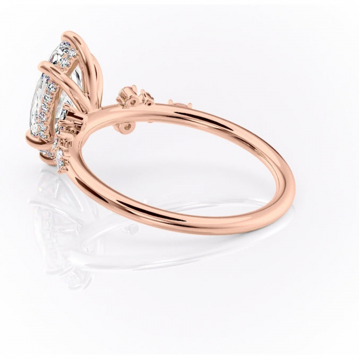 Inel de logodnă Elaris din aur Rose 14kt cu moissanite tăietură marquise – Pietre laterale rafinată pentru profil înalt | Personalizează și configurează gratuit online [5]