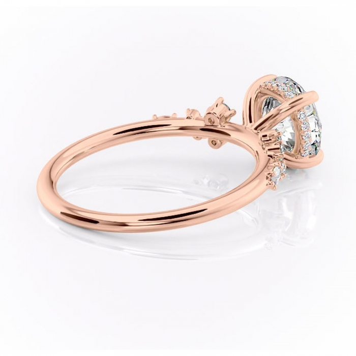 Inel de logodnă Elaris din aur Rose 14kt cu moissanite tăietură rotundă – Pietre laterale rafinată pentru profil înalt | Personalizează și configurează gratuit online [3]