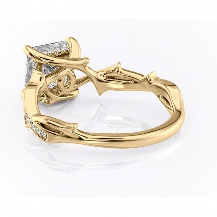 Inel de logodnă Eleanor din aur Galben 14kt cu moissanite tăietură princess – Montură pavé rafinată pentru profil mediu | Personalizează și configurează gratuit online [4]