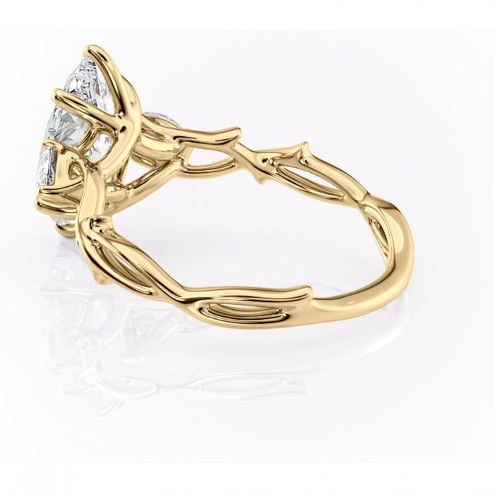 Inel de logodnă Elira din aur Galben 14kt cu moissanite tăietură marquise – Montură cu trei pietre rafinată pentru profil mediu | Personalizează și configurează gratuit online [5]