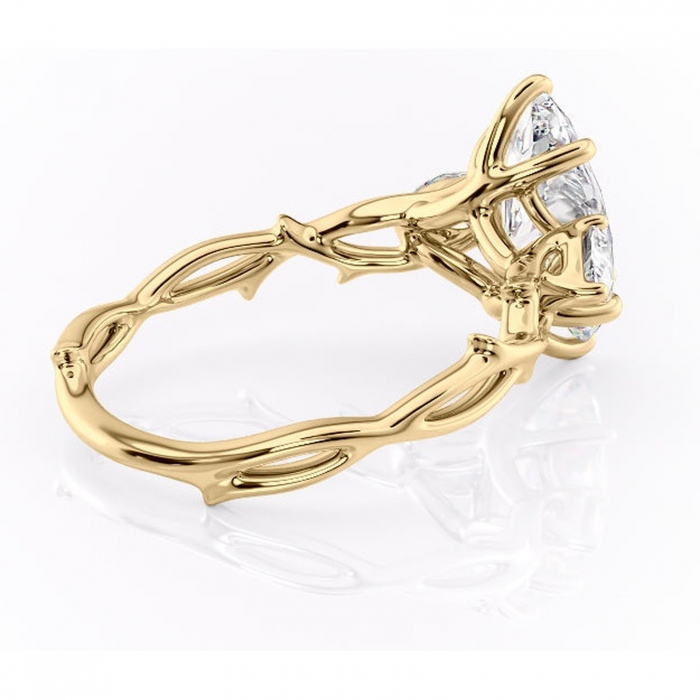 Inel de logodnă Elira din aur Galben 14kt cu moissanite tăietură marquise – Montură cu trei pietre rafinată pentru profil mediu | Personalizează și configurează gratuit online [3]