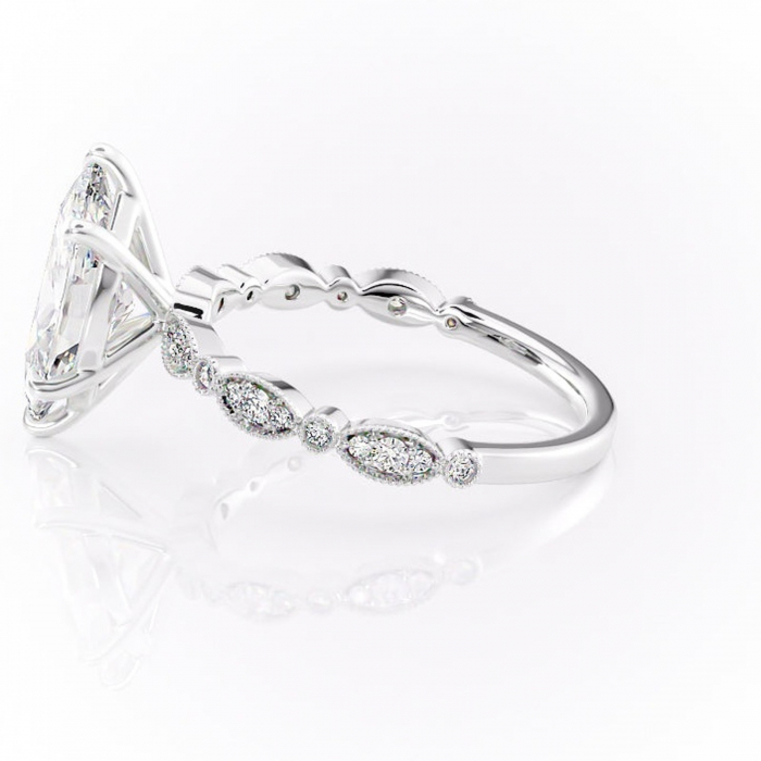Inel de logodnă Elowen din aur Alb 14kt cu moissanite tăietură marquise – Pietre laterale rafinată pentru profil înalt | Personalizează și configurează gratuit online [6]