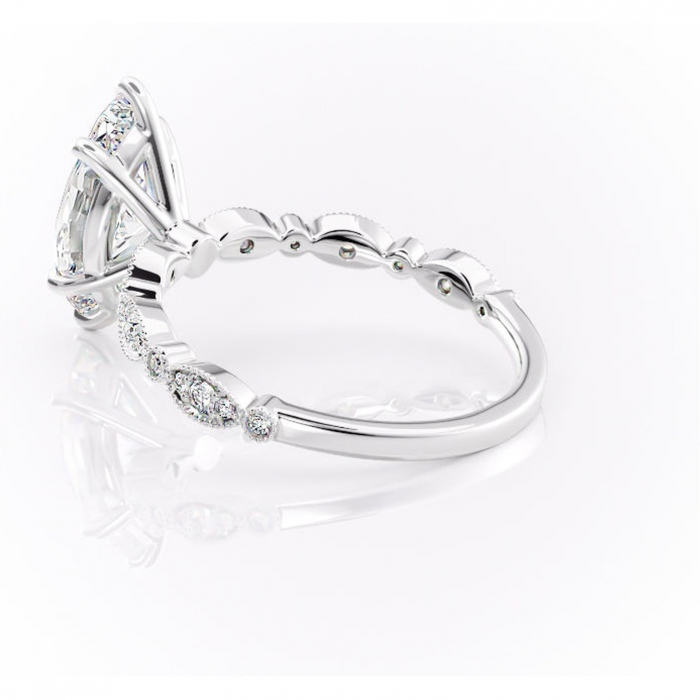 Inel de logodnă Elowen din aur Alb 14kt cu moissanite tăietură marquise – Pietre laterale rafinată pentru profil înalt | Personalizează și configurează gratuit online [5]