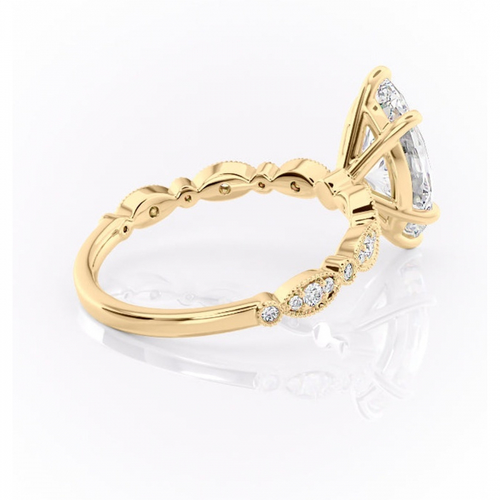 Inel de logodnă Elowen din aur Galben 14kt cu moissanite tăietură marquise – Pietre laterale rafinată pentru profil înalt | Personalizează și configurează gratuit online [3]