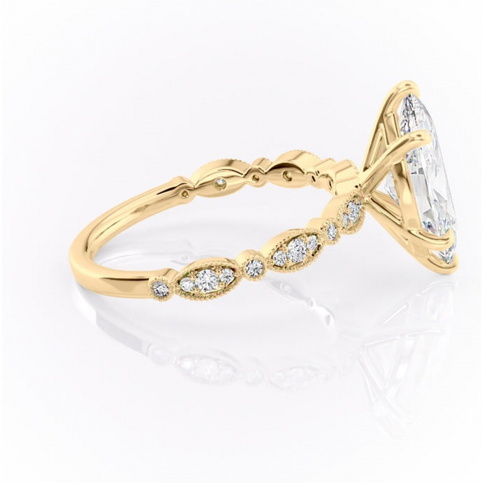 Inel de logodnă Elowen din aur Galben 14kt cu moissanite tăietură marquise – Pietre laterale rafinată pentru profil înalt | Personalizează și configurează gratuit online [2]