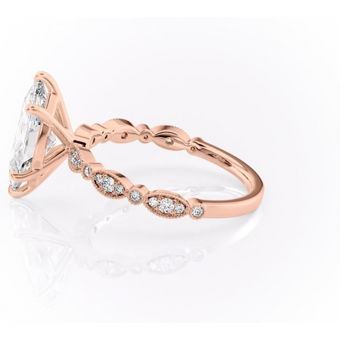 Inel de logodnă Elowen din aur Rose 18kt cu moissanite tăietură marquise – Pietre laterale rafinată pentru profil înalt | Personalizează și configurează gratuit online [6]